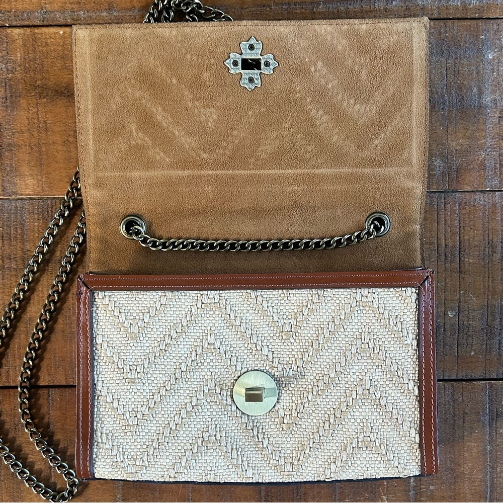 Patricia Nash Giada Natural Woven Turnlock Crossbody Purse - Picture 3 of 7